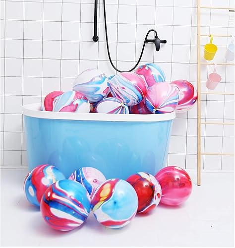 Miniatura 9 de Globos de látex de ágata marmolada de 12 pulgadas, 50 globos de remolino, globos morados de teñido anudado para decoraciones de fiesta de