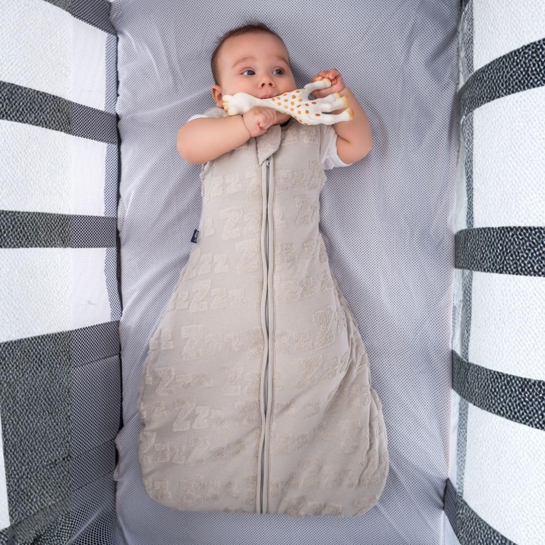 BabyBliss BlissSac Saco de Dormir para Bebé 2.5 TOG – Algodón Orgánico – De 0 a 36 Meses (Tufted Light Grey, 0-6 Meses)
