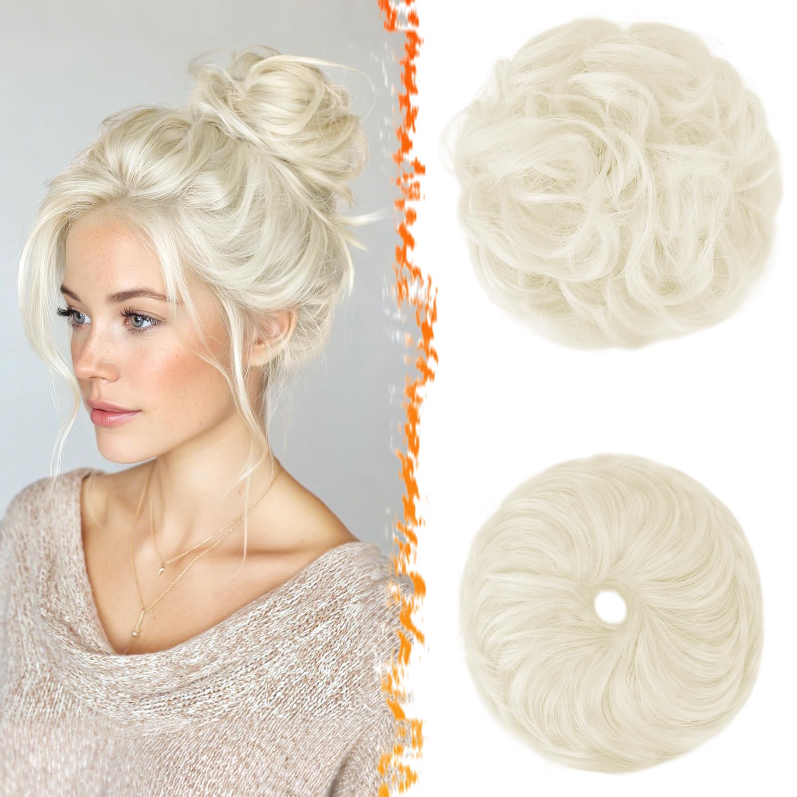BARSDAR 2 PCS Messy Bun Hair Pieces