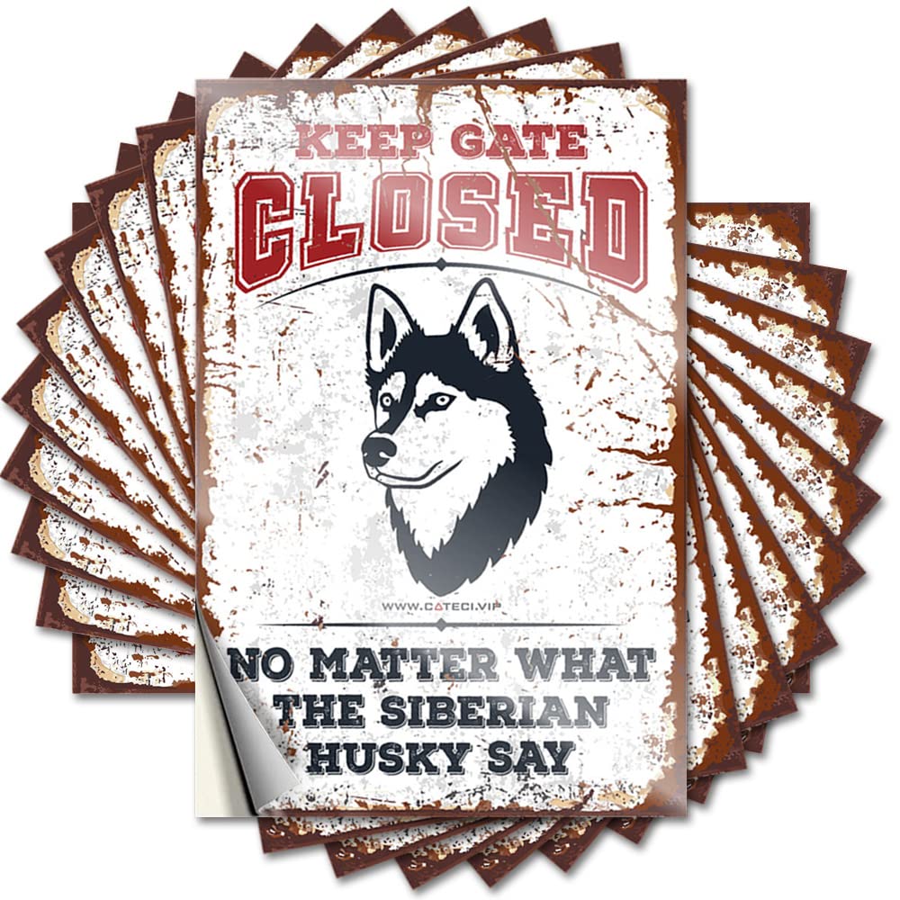 Stickers Front Door Decorations Custom Stickers, Hat Waterproof Keep Gate Closed No Matter What The Siberian Husky Say for Hydro Flask | Affirmation Vinyl Decals for Teacher(8X12CM)