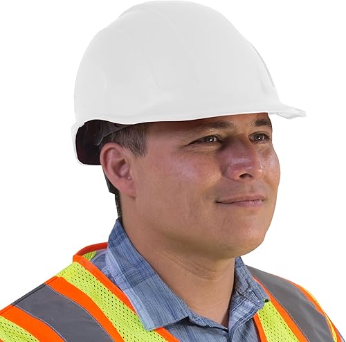 Miniatura 6 de JORESTECH Casco de seguridad de HDPE blanco con suspensión de trinquete ajustable de 4 puntos para el trabajo, el hogar y protección general para la