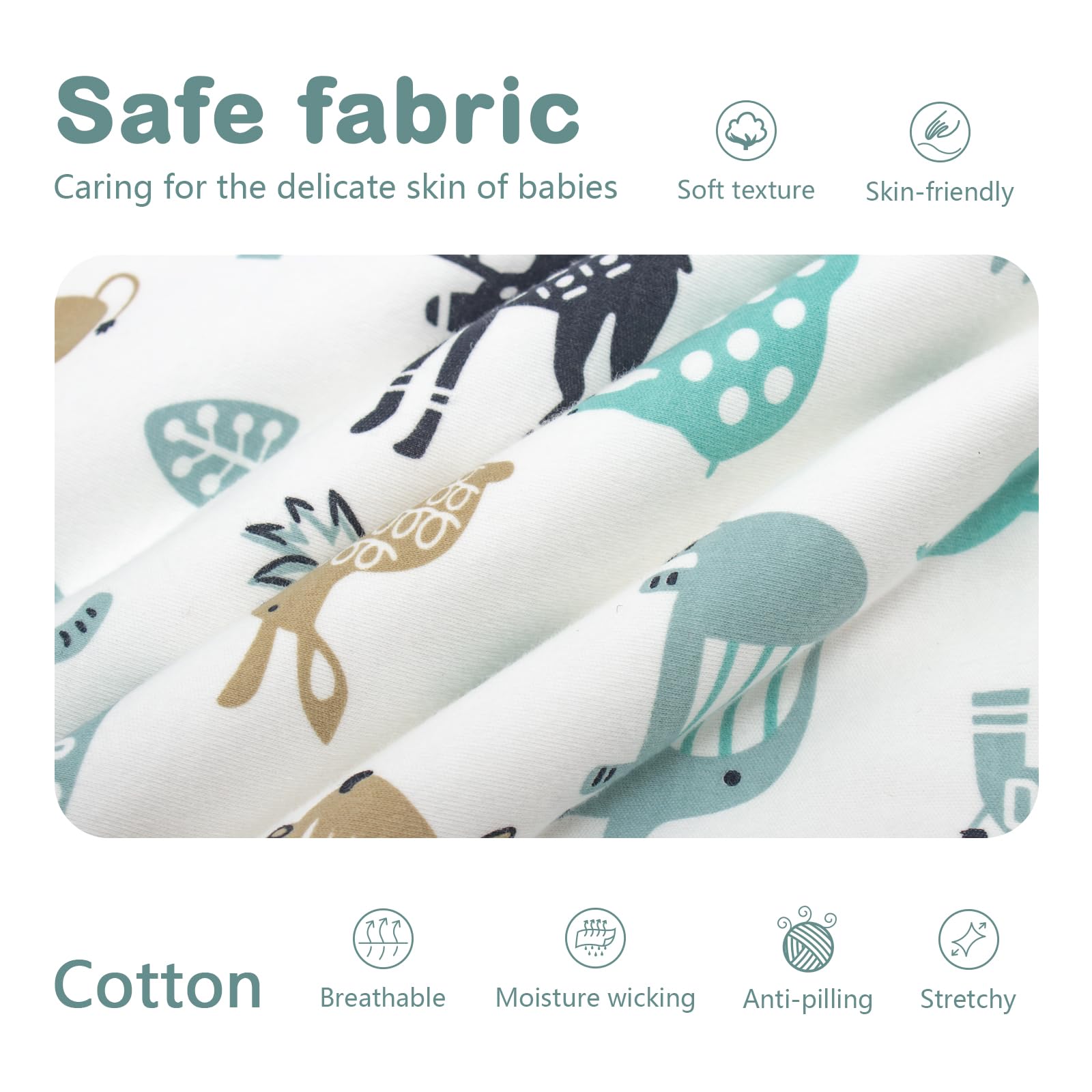 Mosebears Sacco nanna invernale per bambini, 2,5 Tog, 100% cotone, diverse dimensioni, dalla nascita fino a 18 mesi, adatto per tutto l'anno