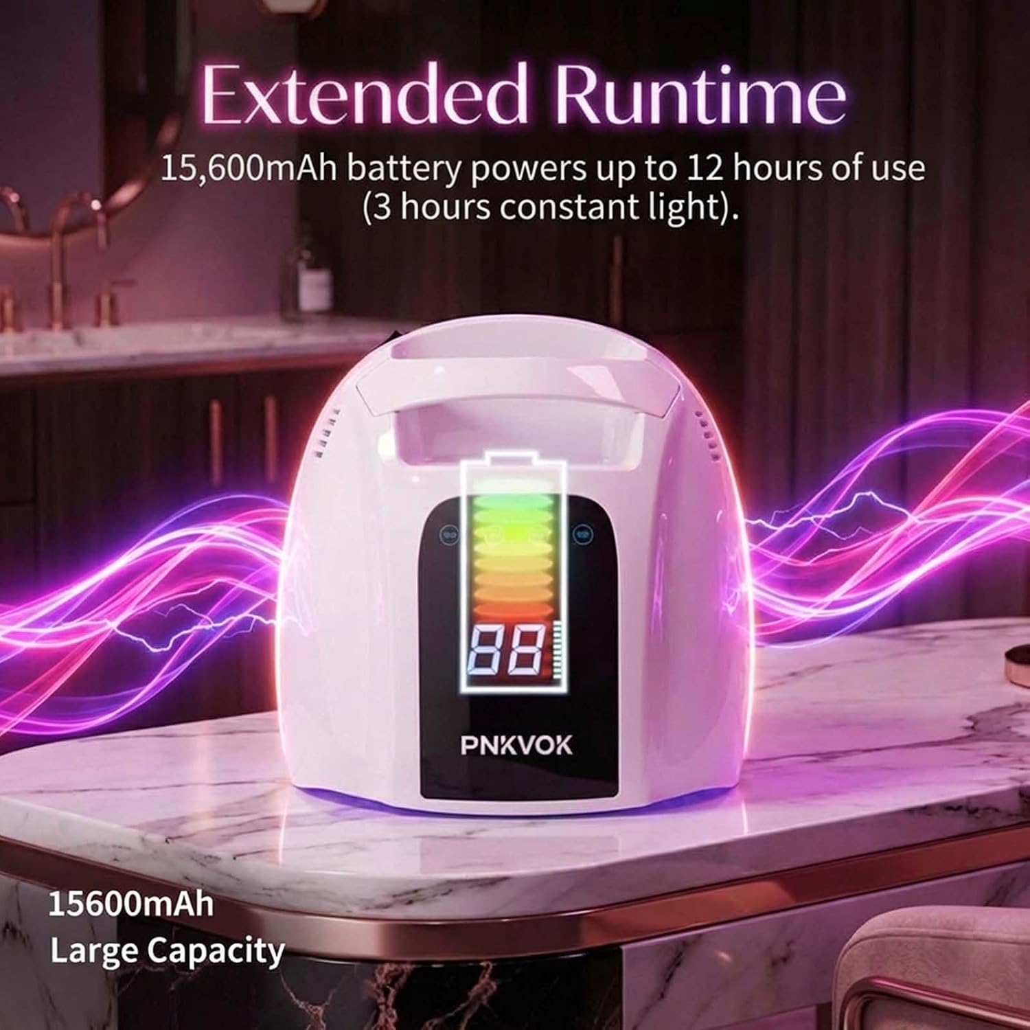 UV LED Rechargeable Nail Lamp, 96W Cordless UV Light for Gel Nails Manicure for Fingernails & Toenails, Nail Dryer with 42 Beads, Professional LED Nail Lamp for Salons with 4 Timers and Smart Sensor