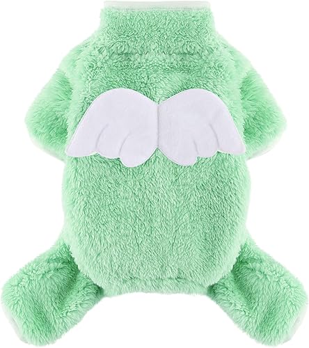 Ropa para perros pequeños, pijamas de primavera para perros, ropa de forro polar verde para perros pequeños, hembras y machos, overol ligero de