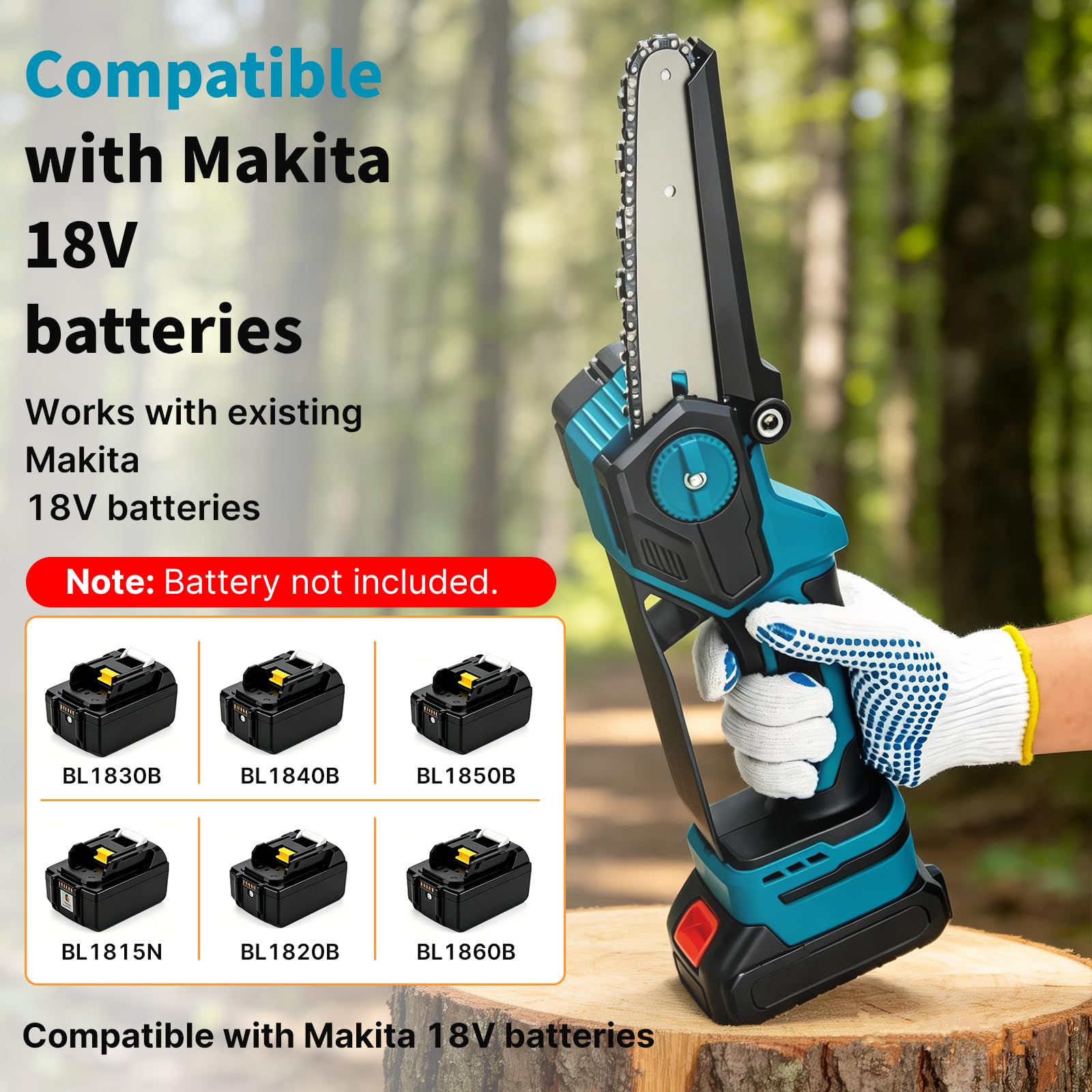 Mini Motosierra Bateria 6, 8 Y 10 Pulgadas, Sierra Electrica Podar Arboles Sin Escobillas Con Lubricacion Automatica, Motosierra De Mano Inalambrica Con Cerradura De Seguridad Para Jardin Y Madera