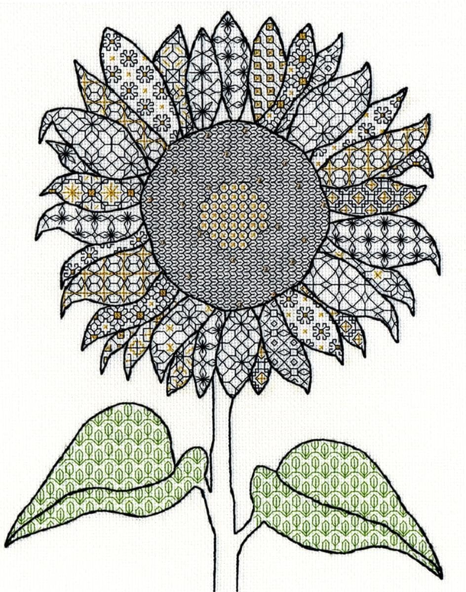 Bothy Threads Blackwork Sunflower Counted Cross-Stitch Kit