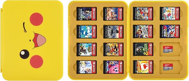 Vicloon Game Card Case for Nintendo Switch, Game Card Holder Game Storage, 16 Slots Switch Cartridges Storage Case, Switch Games Holder case for Switch Game Card & SD Card Storage (Pikachu)