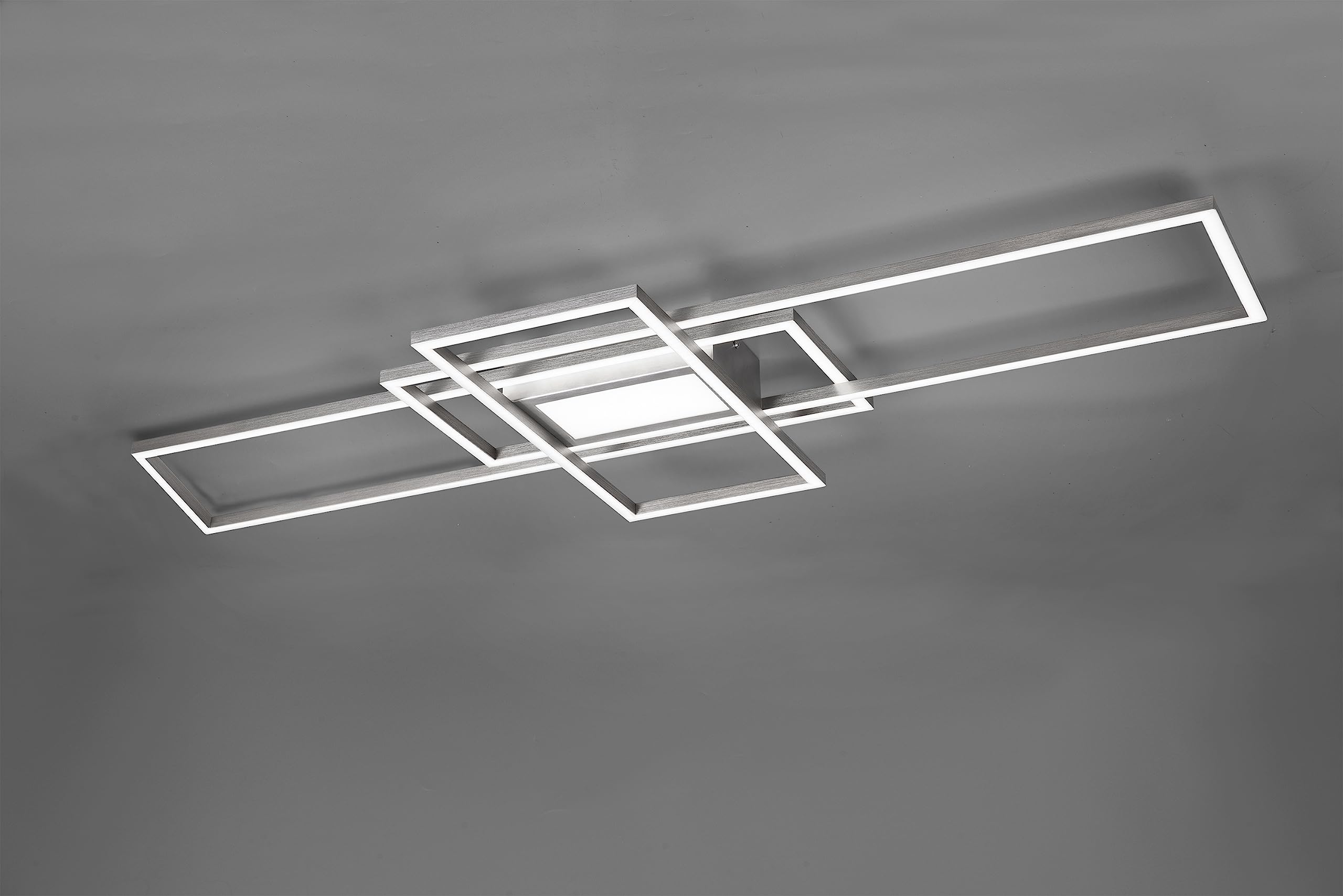 Trio Leuchten LED Deckenleuchte Irvine 620010407, Metall Nickel matt, inkl. 60 Watt LED, Fernbedienung, Dimmer, Nachtlicht