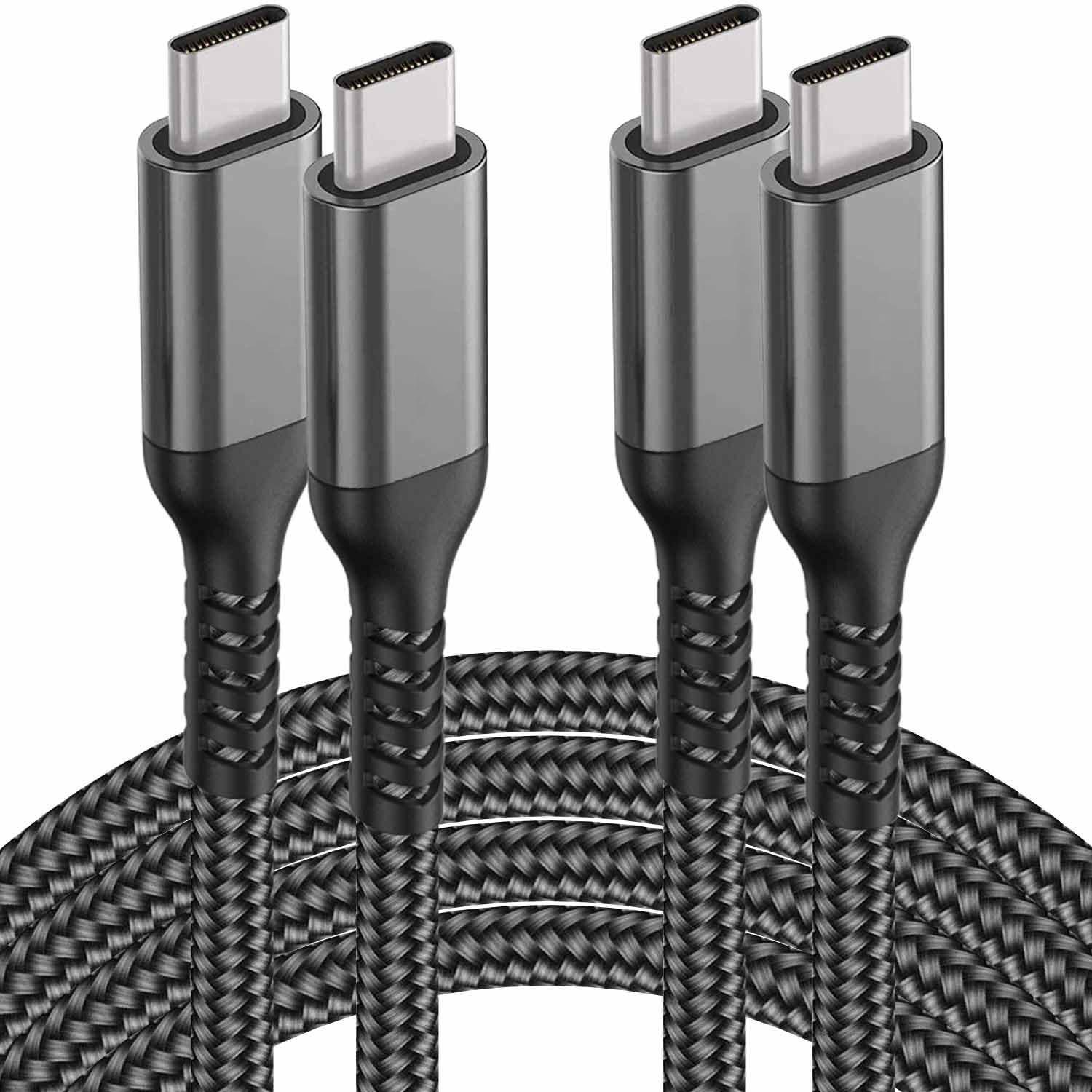 60W Long USB C to USB C Cable (2-Pack, 10FT), Type-C Fast PD Charger Braided Cord for iPhone 17/16/15 Pro,iPad Air 2022, MacBook Pro/Air,Samsung