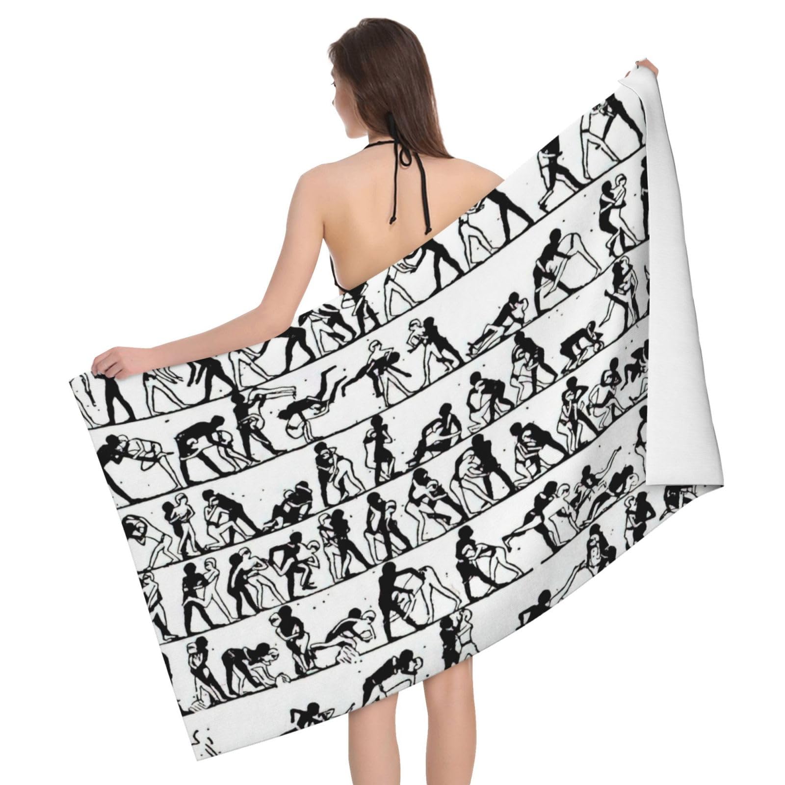 Serviette de bain pour le sport et le yoga imprimé lutteurs athlétiques