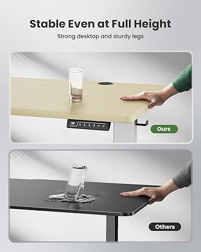 Miniatura 4 de Totnz Escritorio eléctrico de pie ajustable, escritorio ajustable de computadora de 48 x 24 pulgadas para oficina en casa y juegos, escritorio