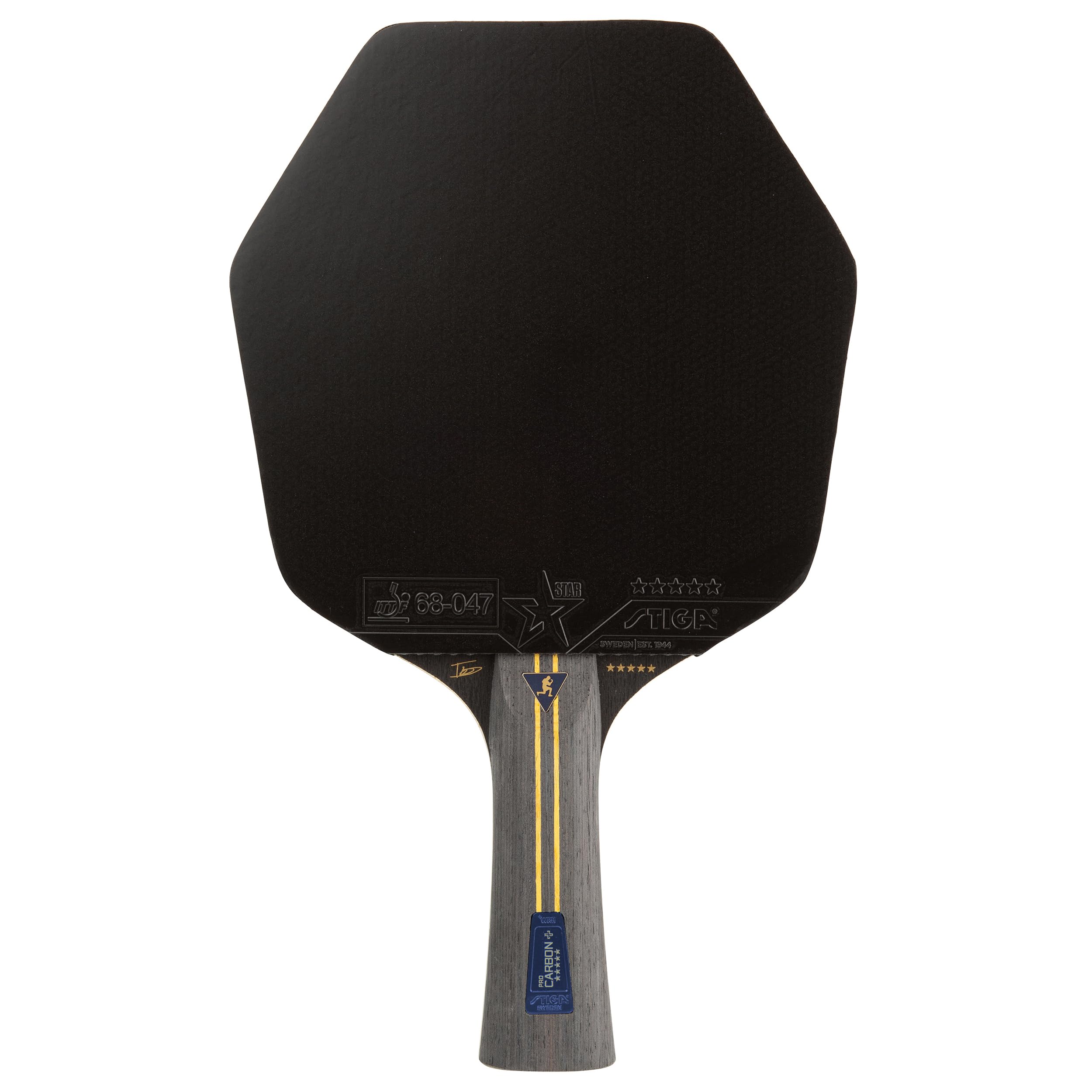 STIGA Pro Carbon Plus Cybershape Truls Edition Pala de Tenis de Mesa, 5 Estrellas; Sweet Spot Optimizado más Grande, Touch Carbon Technology, Goma STAR5 Aprobada por la ITTF, para Jugadores Ofensivos