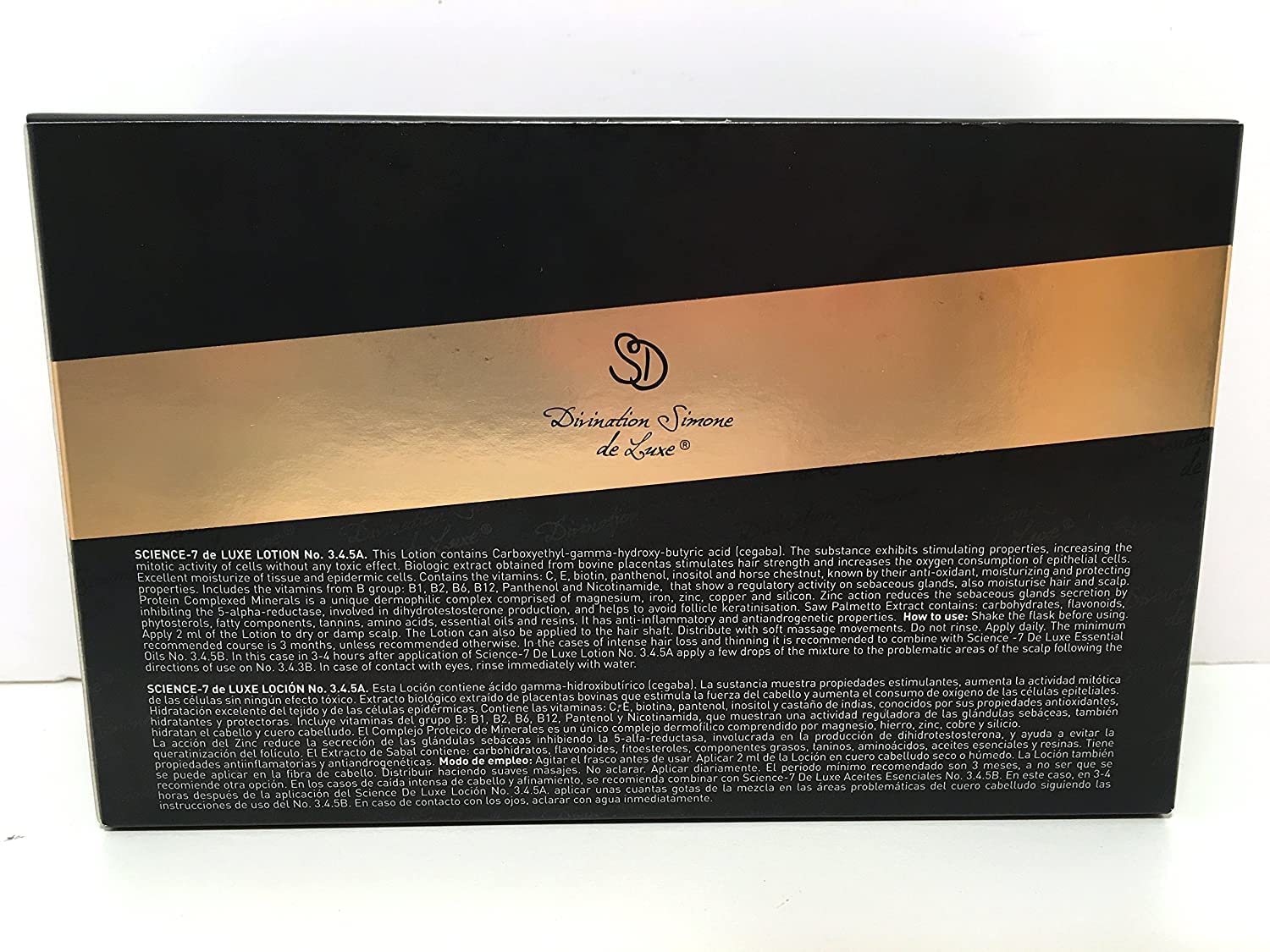 Divination Simone De Luxe Leczenie wypadania włosów 3,4,5 A Science-7 DSD de Luxe Lotion 3 butelki x 1,18 Fl Oz zawiera składniki antyoksydacyjne, witaminy, kompleks białkowy