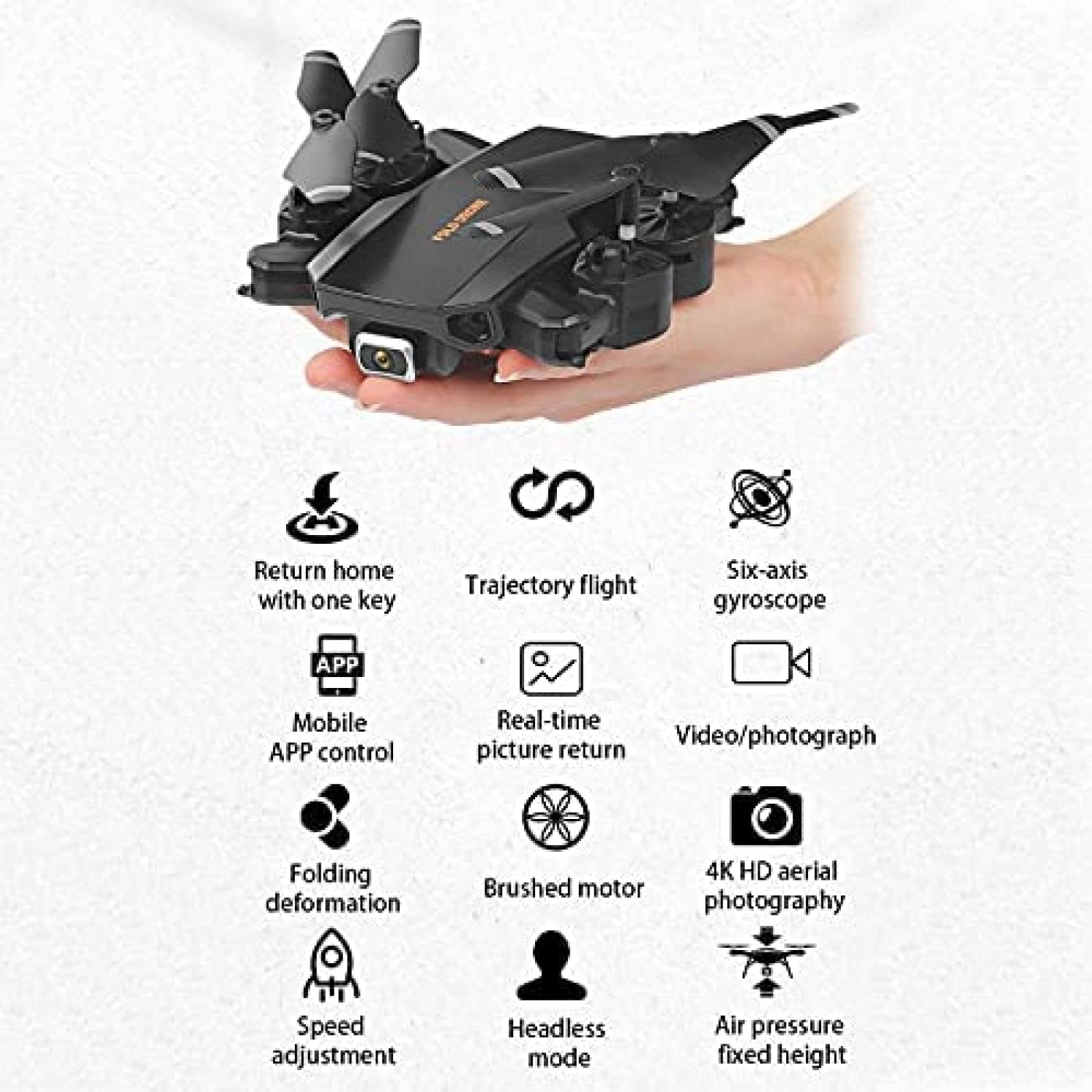 Quadcopter GPS Składane drony z kamerą 4K HD - 40 minut najdłuższego czasu lotu - Dron z kamerą dla dorosłych - Dodatkowy 1 futerał na baterię