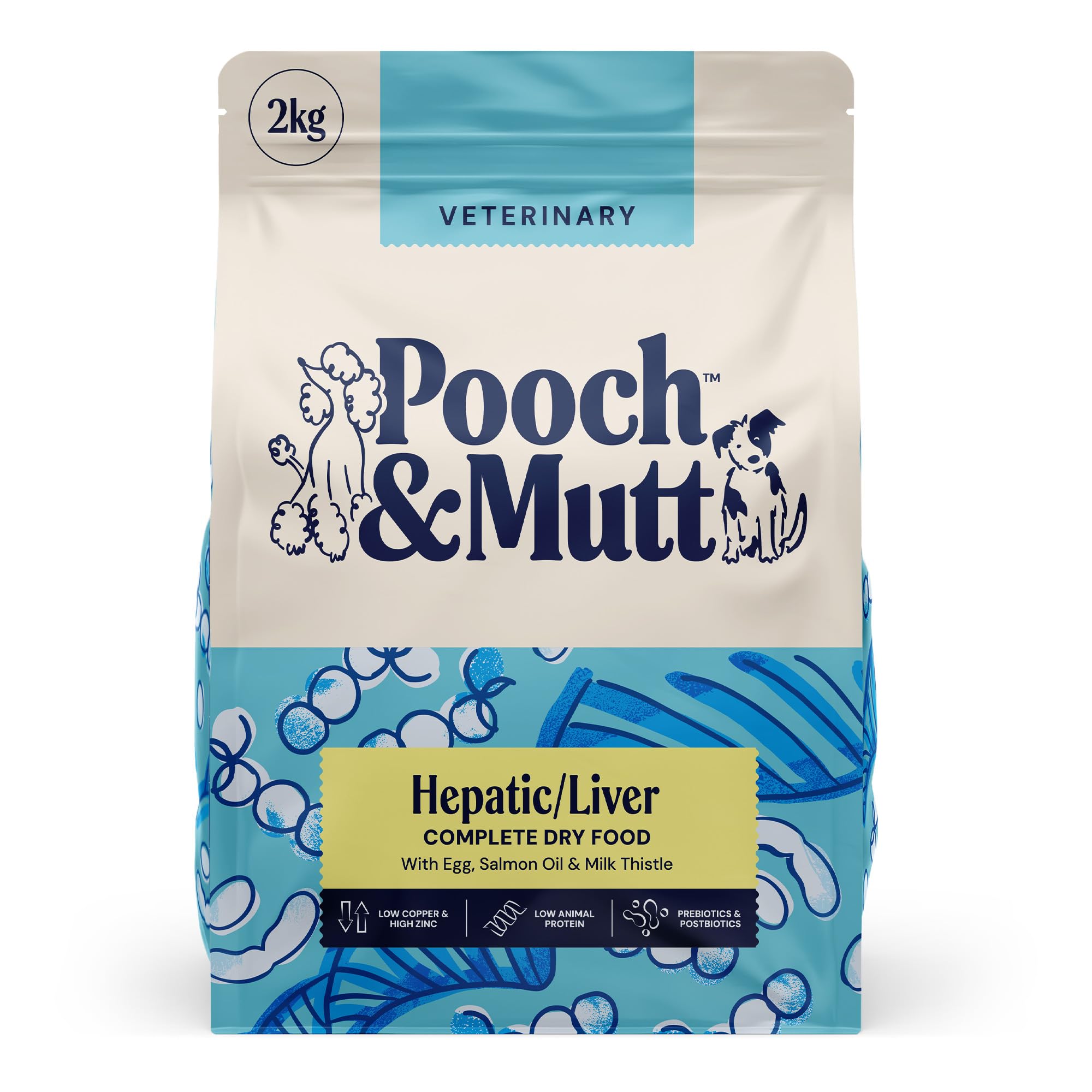 Pooch & Mutt – Hepatic/Liver Veterinary Diet Dog Food, Grain Free Complete Dry Dog Food, to Support Liver Disease or Chronic Insufficiency, 2kg