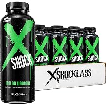 Xtreme Shock XSHOCKLABS RTD Pre-Workout Energy Drink, Melon Warfare, Sugar Free, 12 fl oz, Pack of 12 New Formula