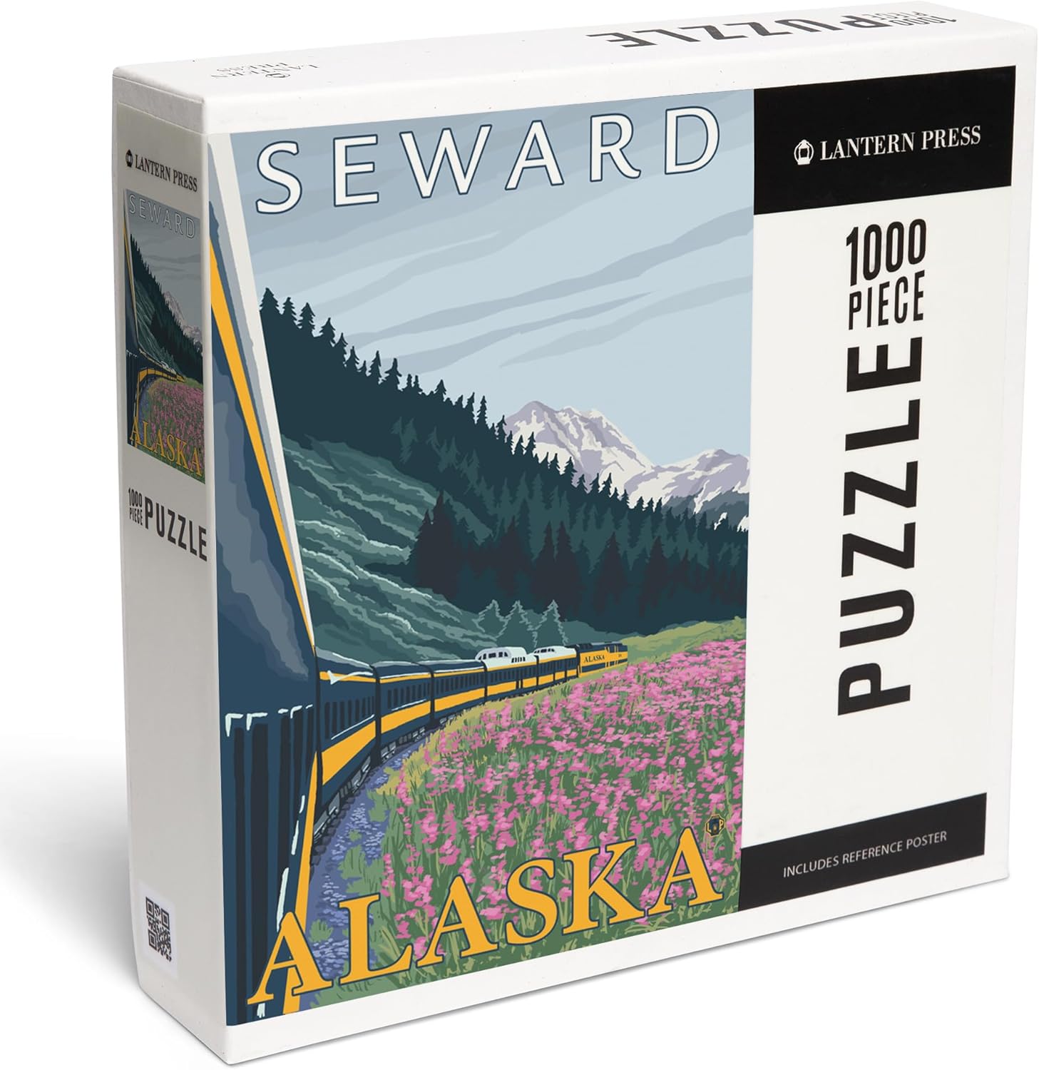 Lantern Press Alaska Railroad Scene, Seward, Alaska 1000 Piece Jigsaw Puzzle for Adults, Made in USA with Reference Poster