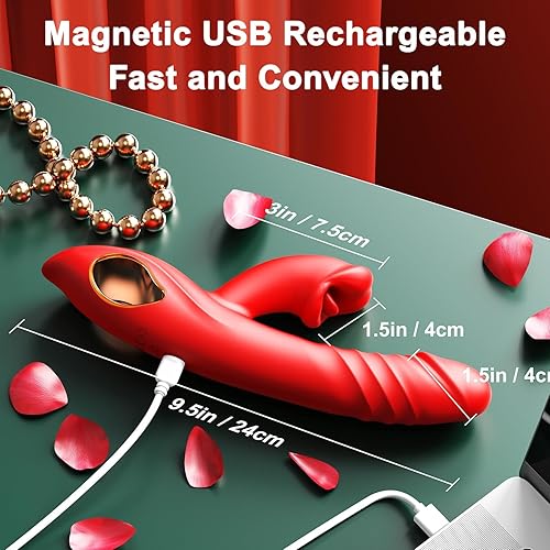 Miniatura 6 de Consoladore Vibrador de Empuje, Juguetes Sexuales para Adultos, 4EN1 Vibradores para Punto G, Estimulador de Lengua y Clítoris, Juguetes Sexuales