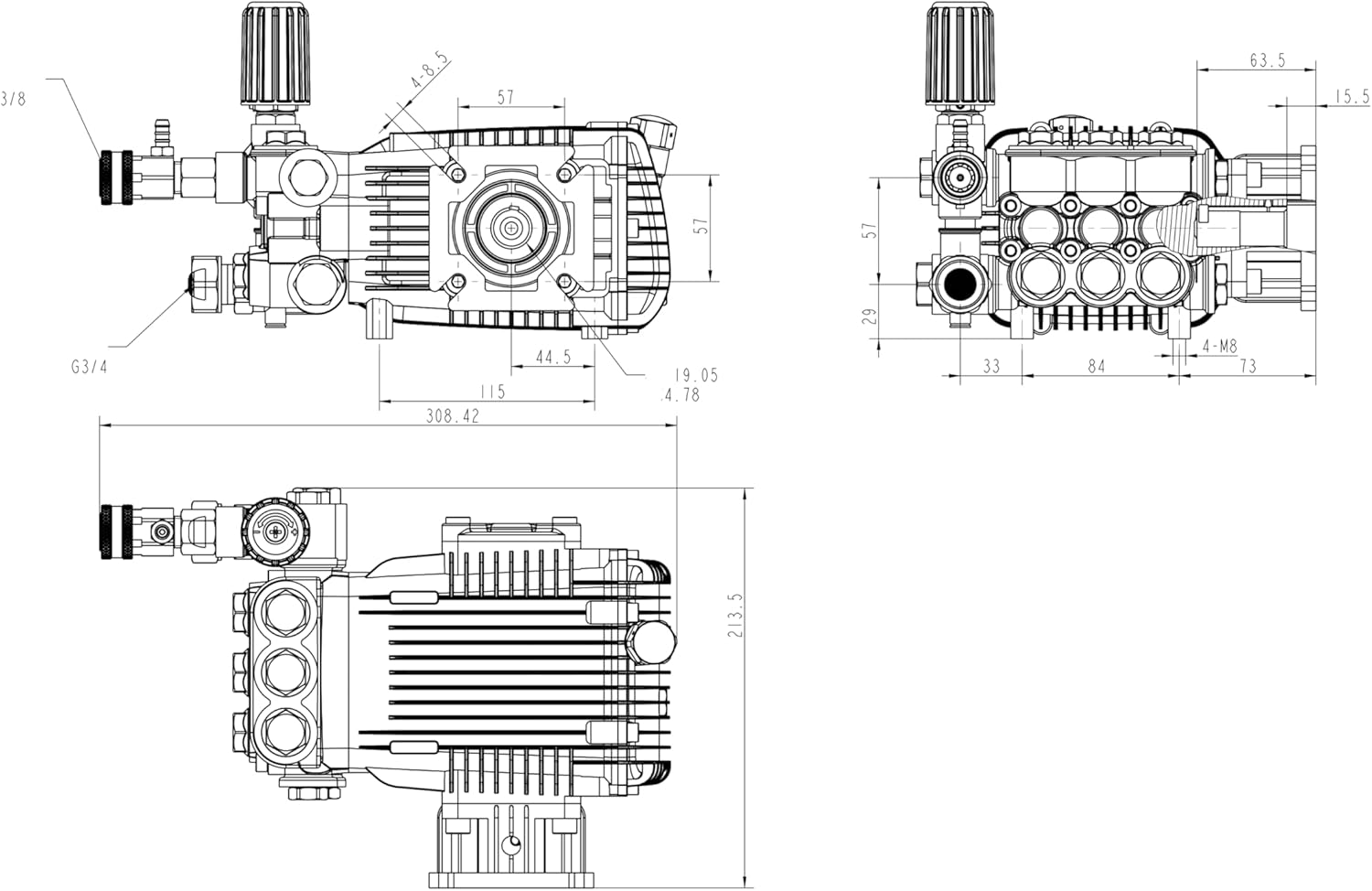 Canpump CF 3030 G Technical Drawing