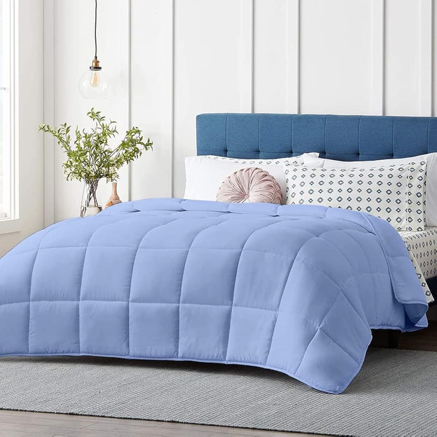 Razzai Restful Sleep Microfiber Summer Season Ac Comforter 220 GSM (92" x 106" Inches/233cm x 269cm) - King Size Comforter|Sky Blue|-image-0