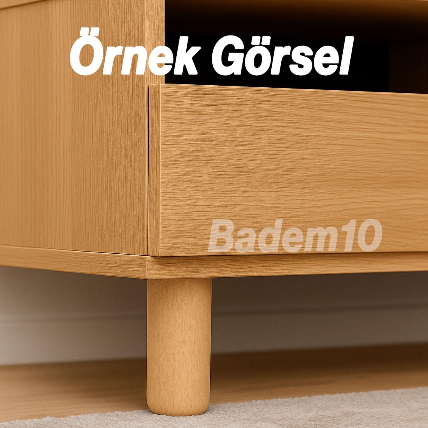 Bohem 4 ADET Doğal Ahşap 12 cm Silindir Ayak Set Mobilya Koltuk Kanepe Sehpa Masa Ayağı Ayakları