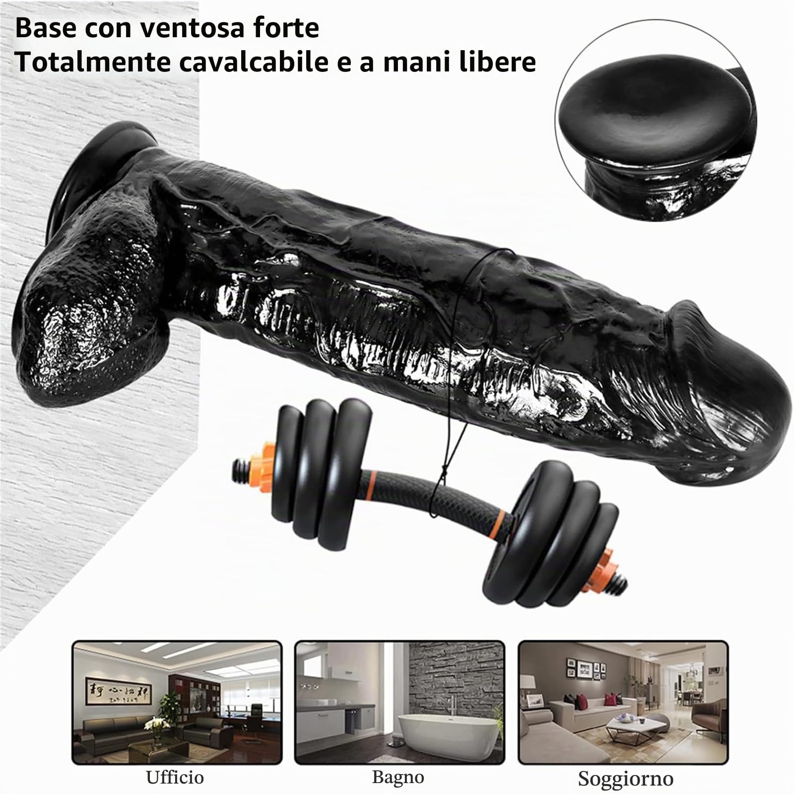 Dildo Gigante Spesso Dildo Realistico, XXL Fantasy Dildo Anale Extra Large Replica del Pene Punto G e Dilatatore della Prostata Ano Vero Plug Anale Giocattolo Sessuale,L