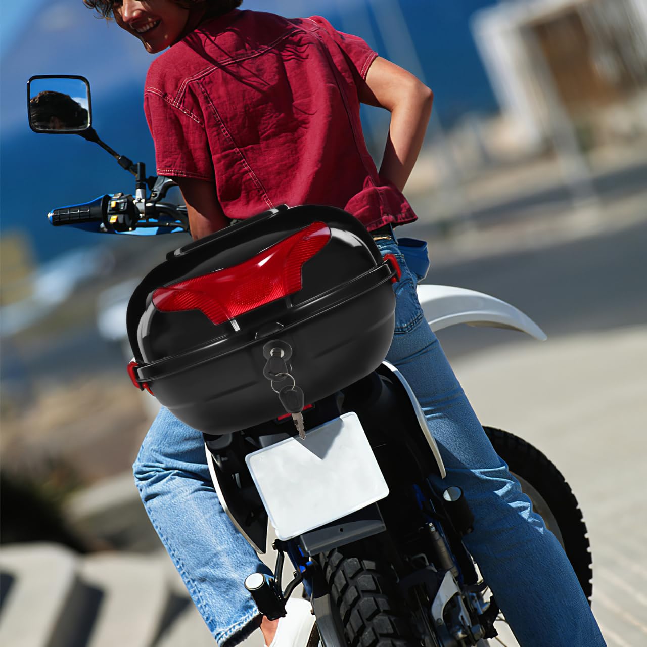 1 Set Serratura per Bagagliaio Posteriore per Scooter e Motociclette Blocco Lega Zinco Sicurezza Ottimale per Installazione Facile e Design Compatto