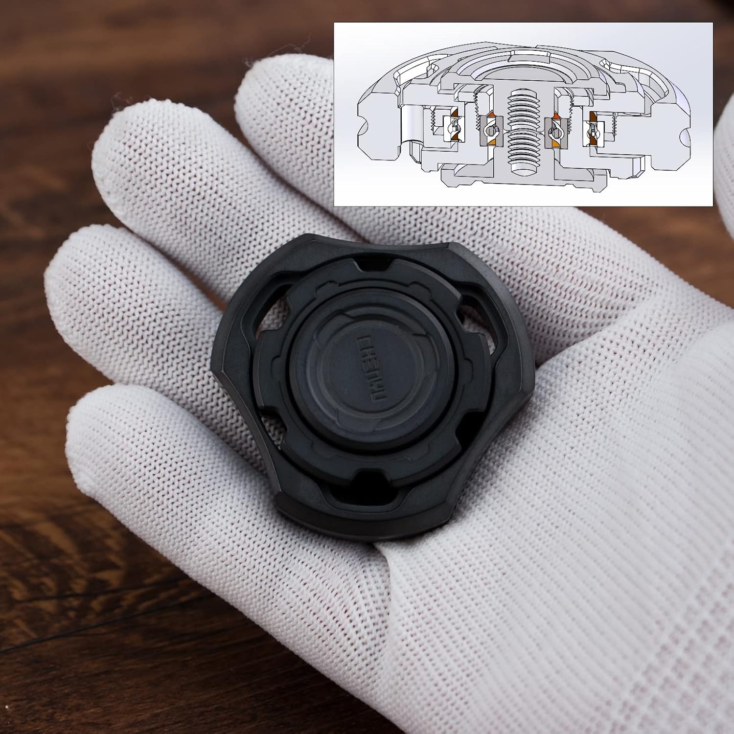 DjuiinoStar High-end Fidget Spinner, Unique Dual Bearings Design, Precisely CNC Machined (Zirconium), Premium EDC Toy DFS-03