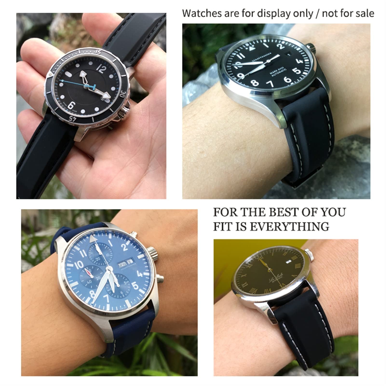 CZKE 20mm 19mm 22mm gumowy silikonowy wodoodporny zespół zegarka pasuje do Omega Seamaster dla Iwc. Pilot dla Seiko. SKX 007. Pasek obywatelski (Color : Black yellow Folding, Size : 20mm)