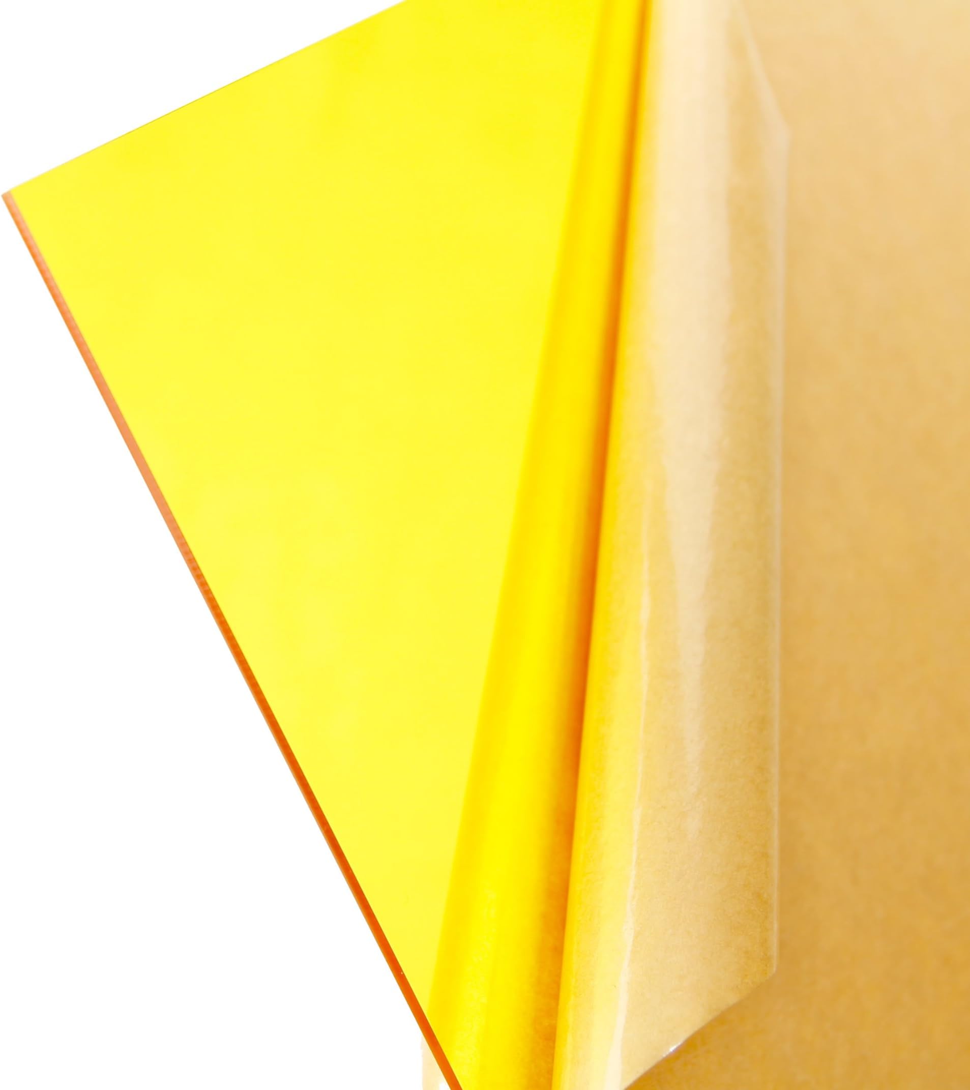 Cast Acrylic Sheet - .118" Thick, TP Yellow, 12" x 24" Nominal