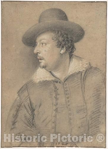 Historic Pictoric Art Print  Ottavio Leoni (Il Padovano) - Portrait of Tommaso Salini (ca. 1578-1630)  Vintage Wall Décor  18in x 24in