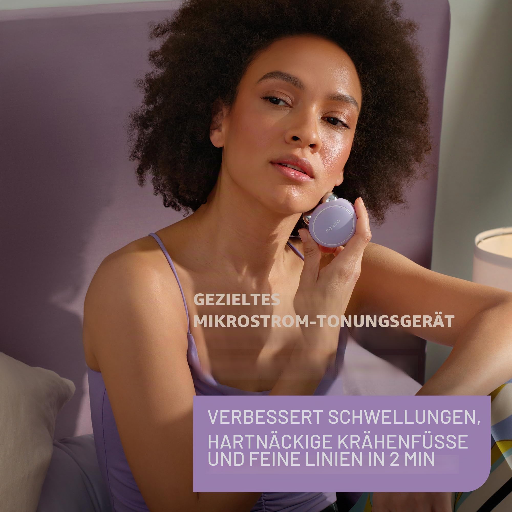 FOREO BEAR mini Gezieltes Mikrostrom-Facelifting-Gerät - Gesichtsmassagegerät gegen falten - Gesicht & Jawline Trainer - Gesichtsmassage - Face lifting gerät-- Anti-Aging - Lavander
