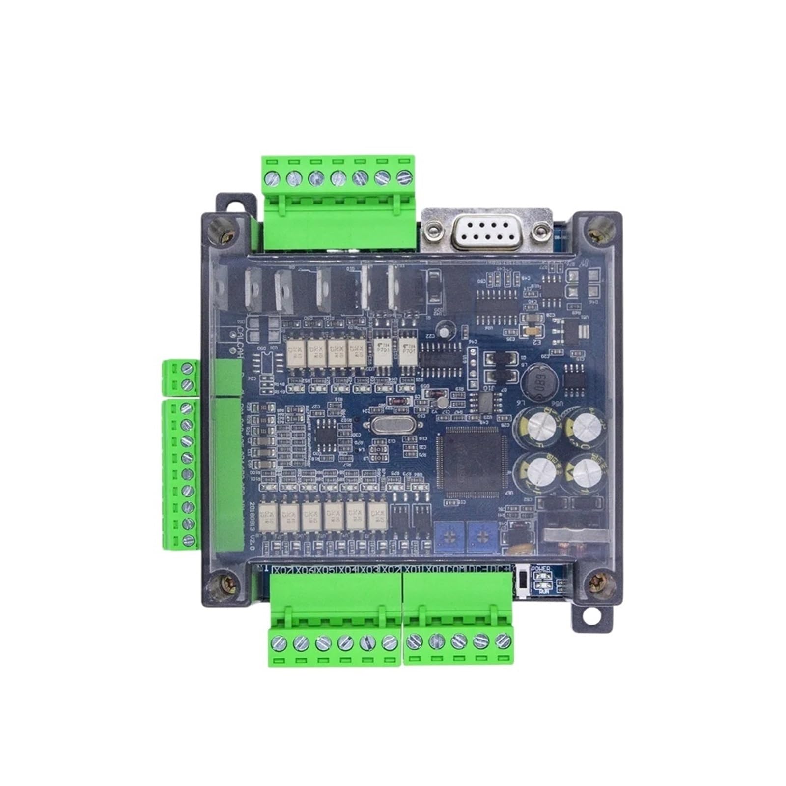 controlador lógico programable plc Relé de transistores con carcasa RTC RS485, 6 canales, 3000 recuentos, placa FX3U-14MR -14MT, placa PLC RTU, 8 entradas, 6 salidas, analógica, 6AD, 2DA, Modbus(14MT-