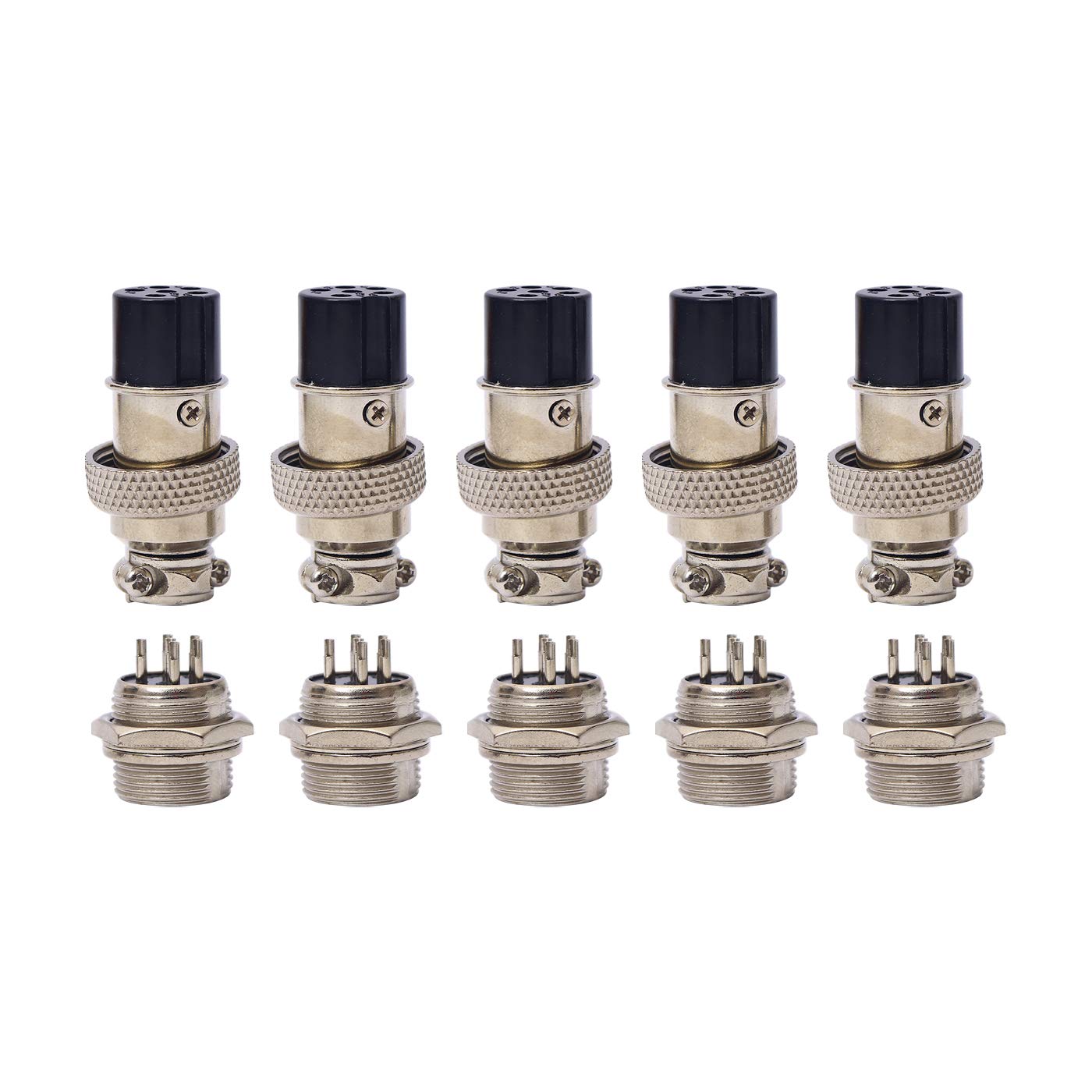 Electronicspices 5Pcs Aviation Plugs Male Female Connectors 6 Pin for 16mm Panel Hole-image-41