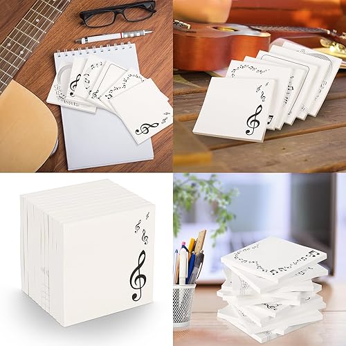 Miniatura 5 de 12 paquetes de notas adhesivas, bonitos y divertidos, bloc de notas adhesivas con temática musical, bloc de notas recordatorios para profesores,