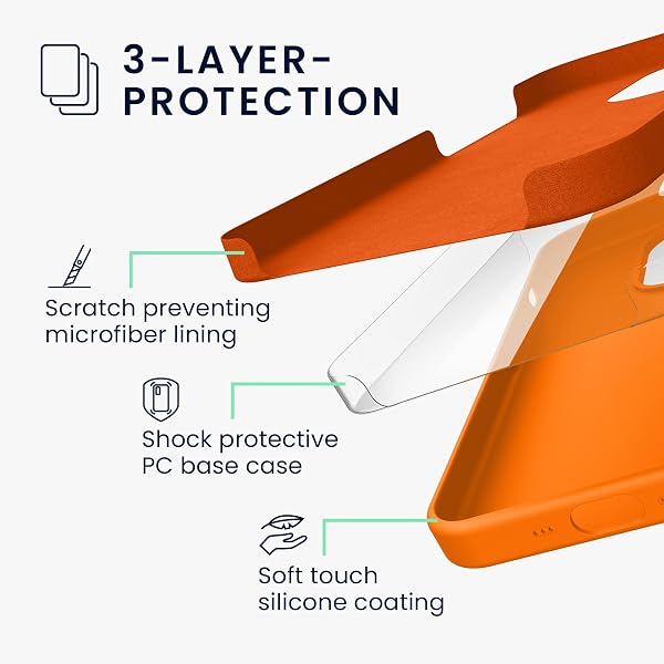 kwmobile Cover per iPhone 17 Custodia - Back Case per Smartphone in Silicone TPU - Protezione Gommata - arancia fruttata - 3