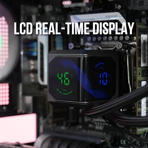 Miniatura 40 de Dracaena.io Enfriador de CPU AIO de 4.724 in - Ventilador silencioso PWM ARGB, bomba de rodamientos hidráulicos y radiador de aluminio