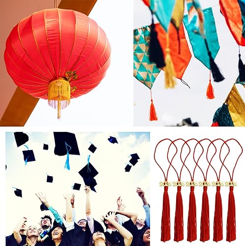 Miniatura 6 de Tupalizy 30 mini borlas sedosas hechas a mano con 60 dijes del año 2024 para graduación, llavero, aretes, joyería, regalos de boda, recuerdos,