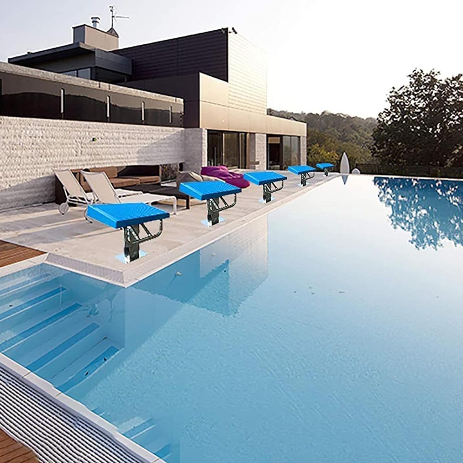 Diving Board for Inground Pools - Heavy-Duty 600Lb Capacity, Stainless Steel Base, Anti-Slip Surface, 15° Incline, Perfect for Family Fun and Competitive Diving