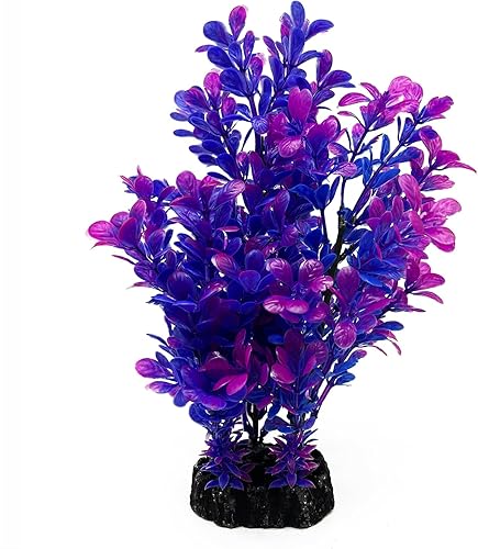 M-bay Plantas de acuario moradas, decoraciones artificiales de acuario, 1 planta de plástico para pecera