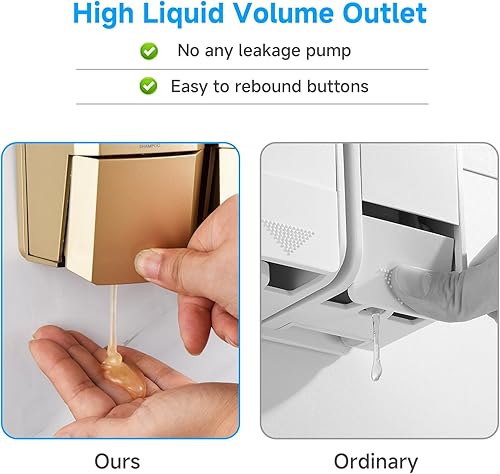 Miniatura 3 de Dispensador de champú y acondicionador, dispensador de ducha de 2 cámaras sin taladro, dispensador de champú para ducha, dispensador de jabón de