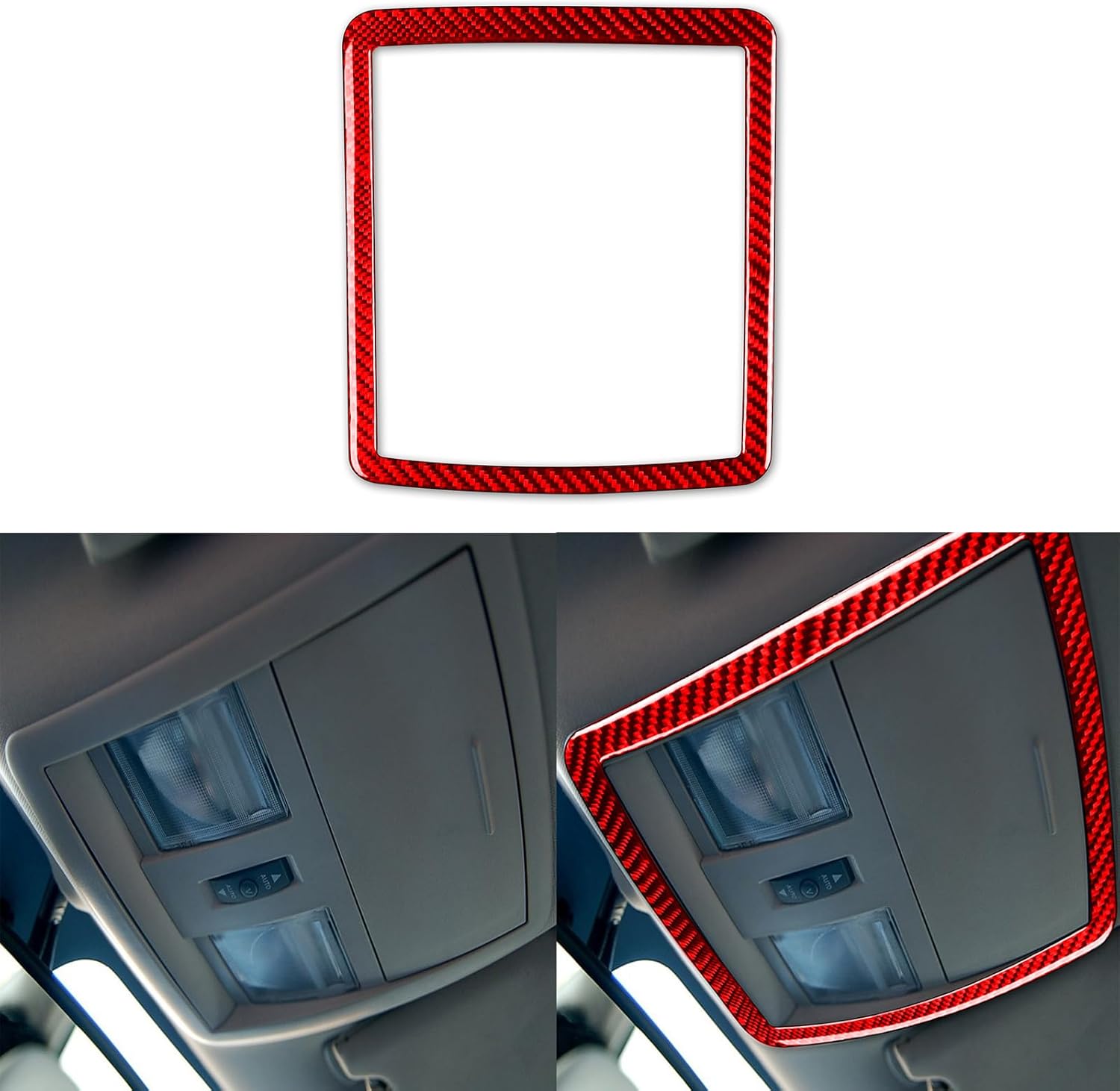 Generic Real Premium Carbon Fiber Decals Compatible with Chrysler 300 300C 2005 2006 2007 Car Dome Roof Control Panel Frame Sticker Auto Interior Accessories Decoration Red, CR3C0507