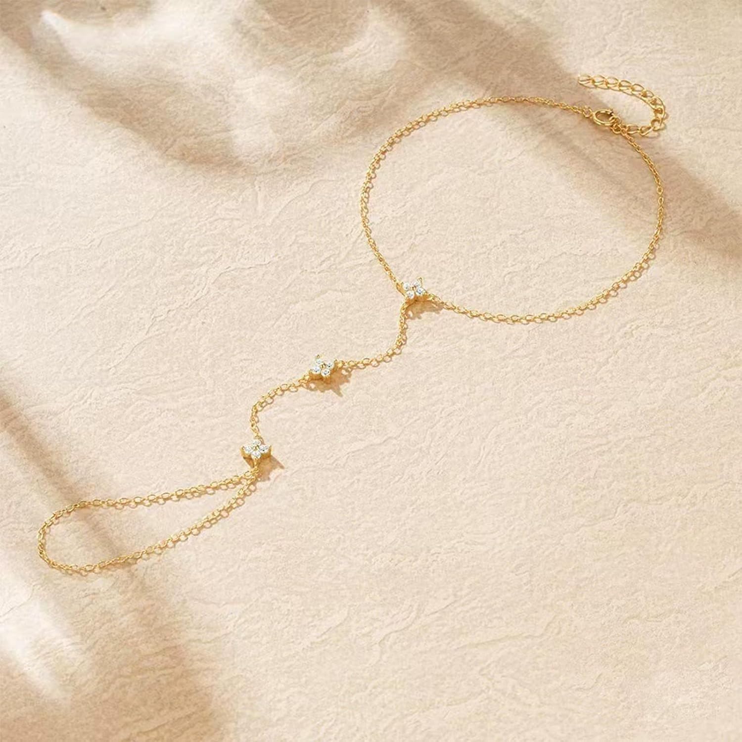 2PCS Gold Hand Chain Bracelet Set for Women, Dainty Finger Bracelet with Butterfly/CZ Stations, Adjustable Hand Harness Jewelry, Trendy Hand Chain Jewelry for Wedding, Party, Gift - Image 7