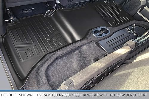 Miniatura 2 de MAXLINER - Tapetes de 2 fila color negro, compatibles con Ram 1500 - 2009-2022 Ram 25003500 Crew Cab 2010-2022