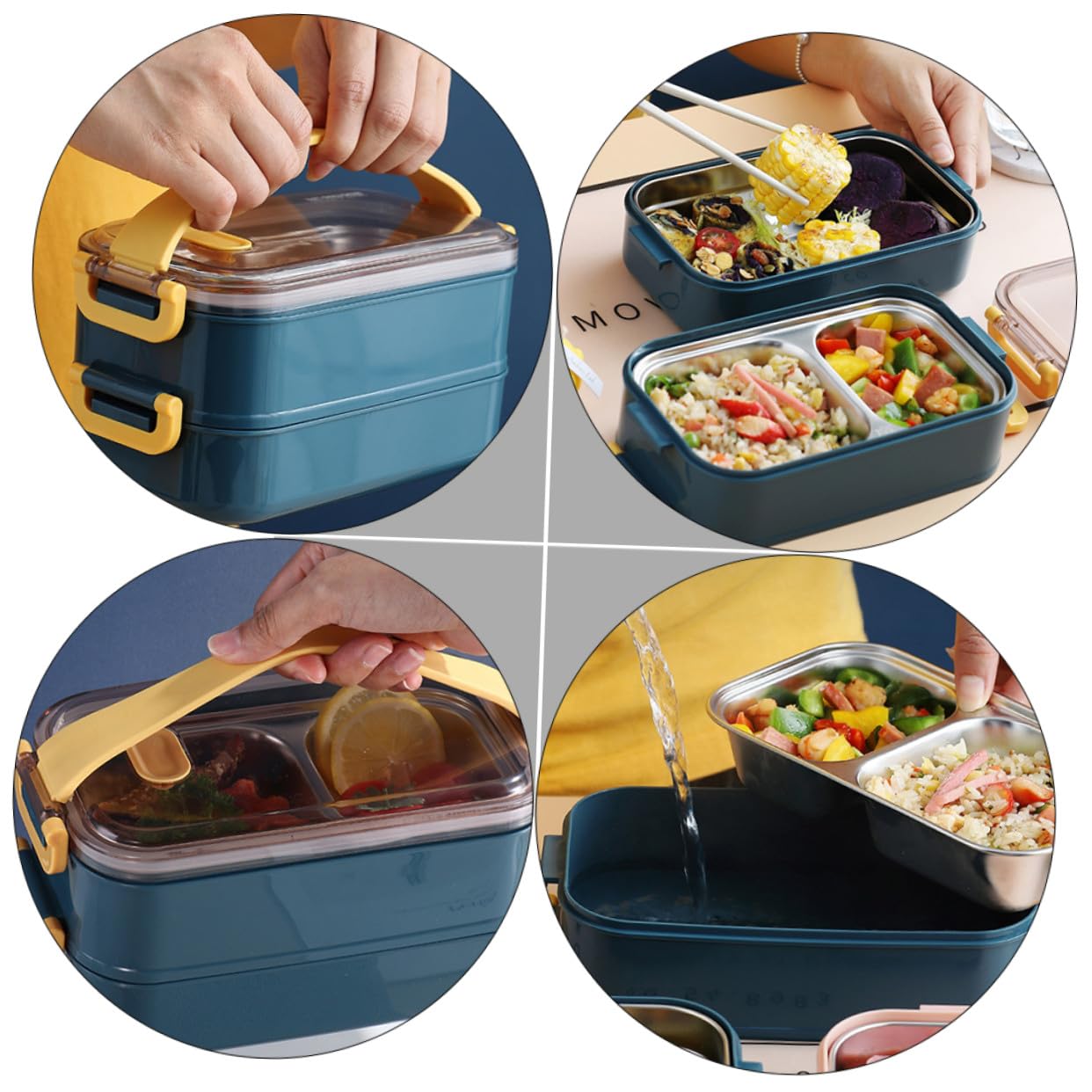 Boîte à Lunch Bento Isotherme 304 Acier Inoxydable Rentrée Scolaire