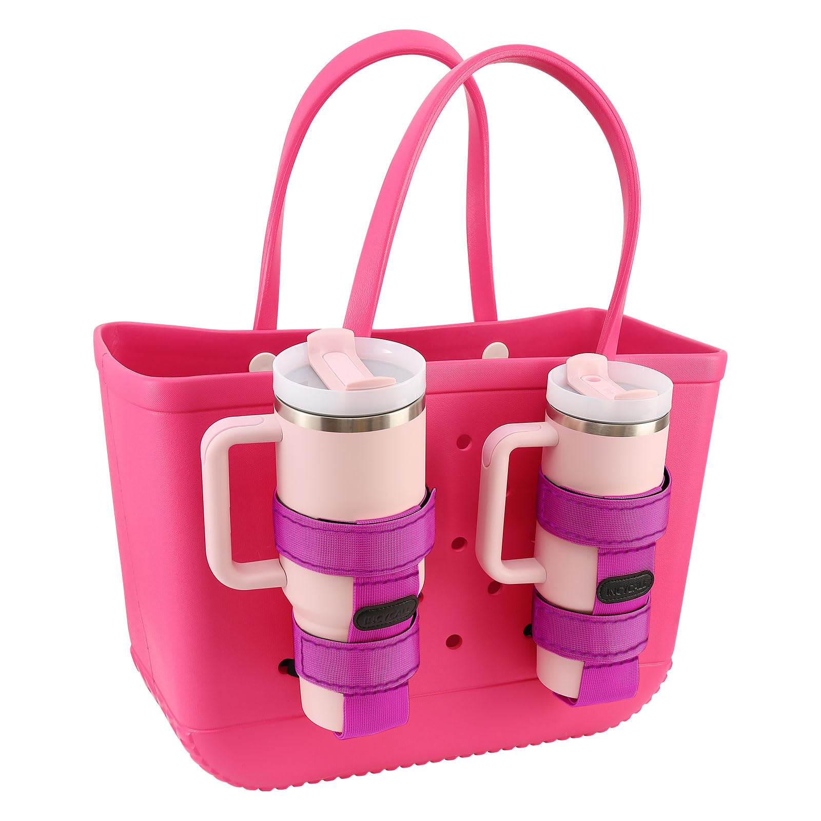 INCYCALL 2-Pack Bogg Bag Cup Holder for Stanley/Owala/Yeti, Large Cups Holder Fit 16-40oz, Adjustable Bogg Bag Cup Holder Accessories Compatible with