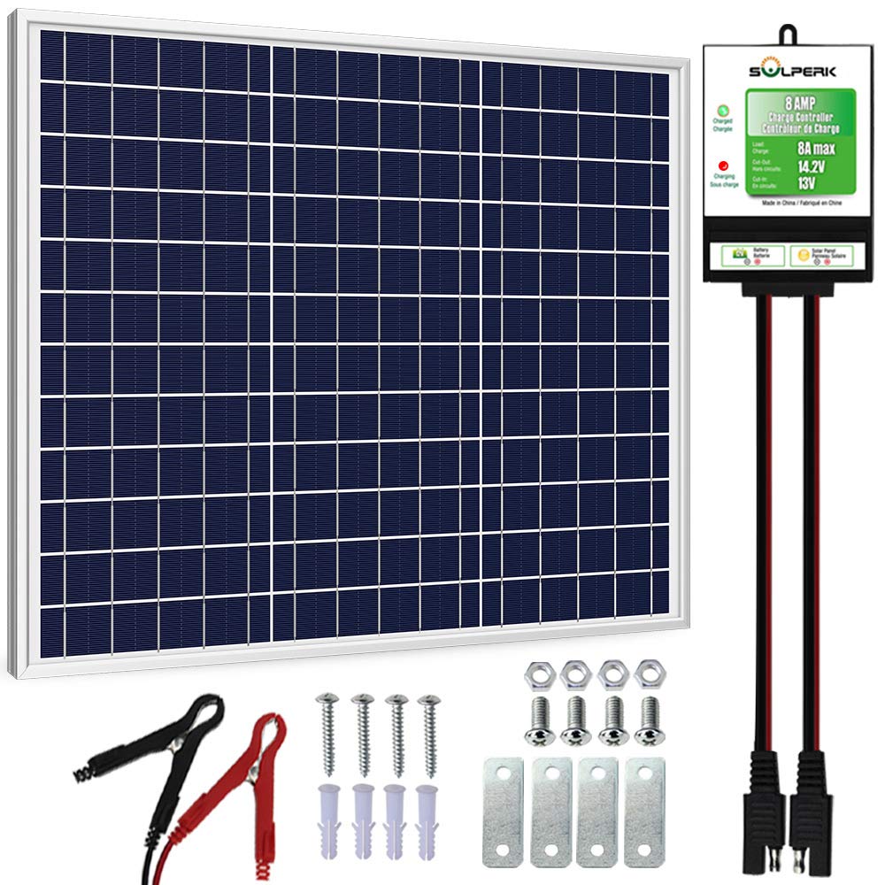 FINIVE 5W Solar Panel, Solar Battery Trickle Charger, 12V Solar Car Battery Charger and Maintainer, Suitable for Automotive, Motorcycle, Boat, Marine, RV, Trailer, Powersports, Snowmobile, etc.