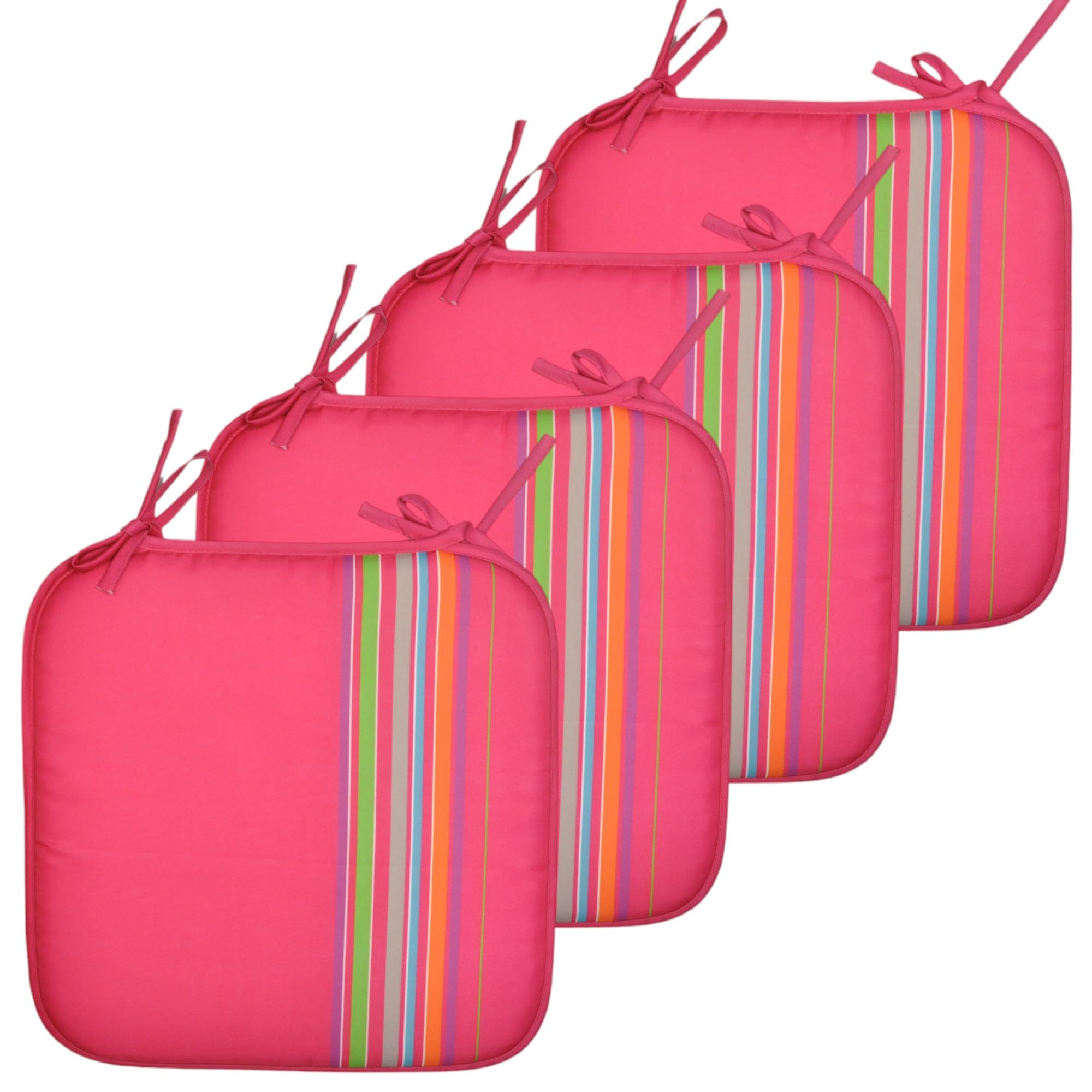 Cojines Acolchados para sillas de Cocina, cojin para terraza, jardín, balcón, Comedor. Tamaño 38x38cm. Cojines Asiento para sillas Interior y Exteriores. (Rojo 4 Pzas)