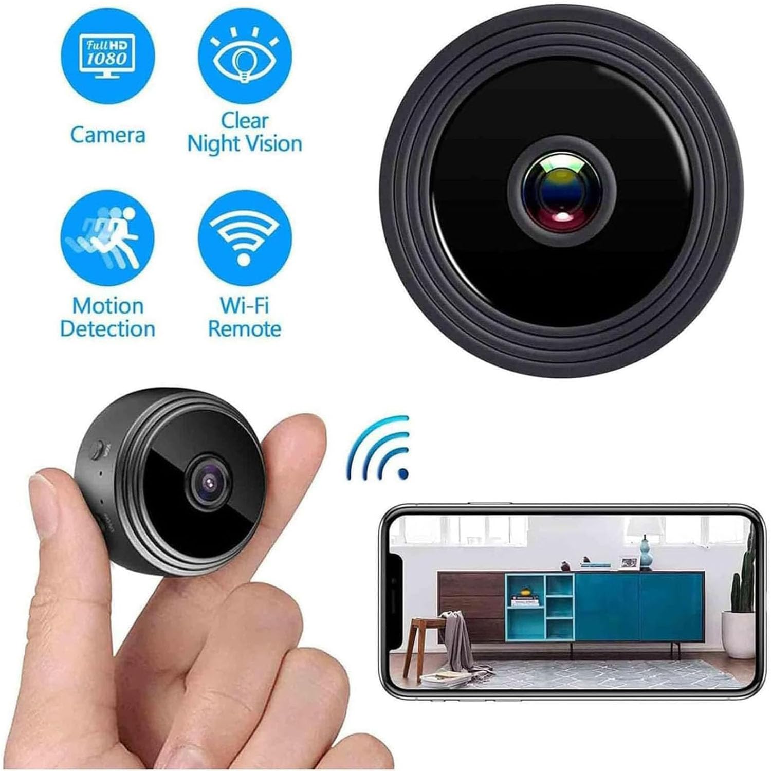 Nuracam Caméra De Sécurité Magnétique Mini sans Fil (4pcs)