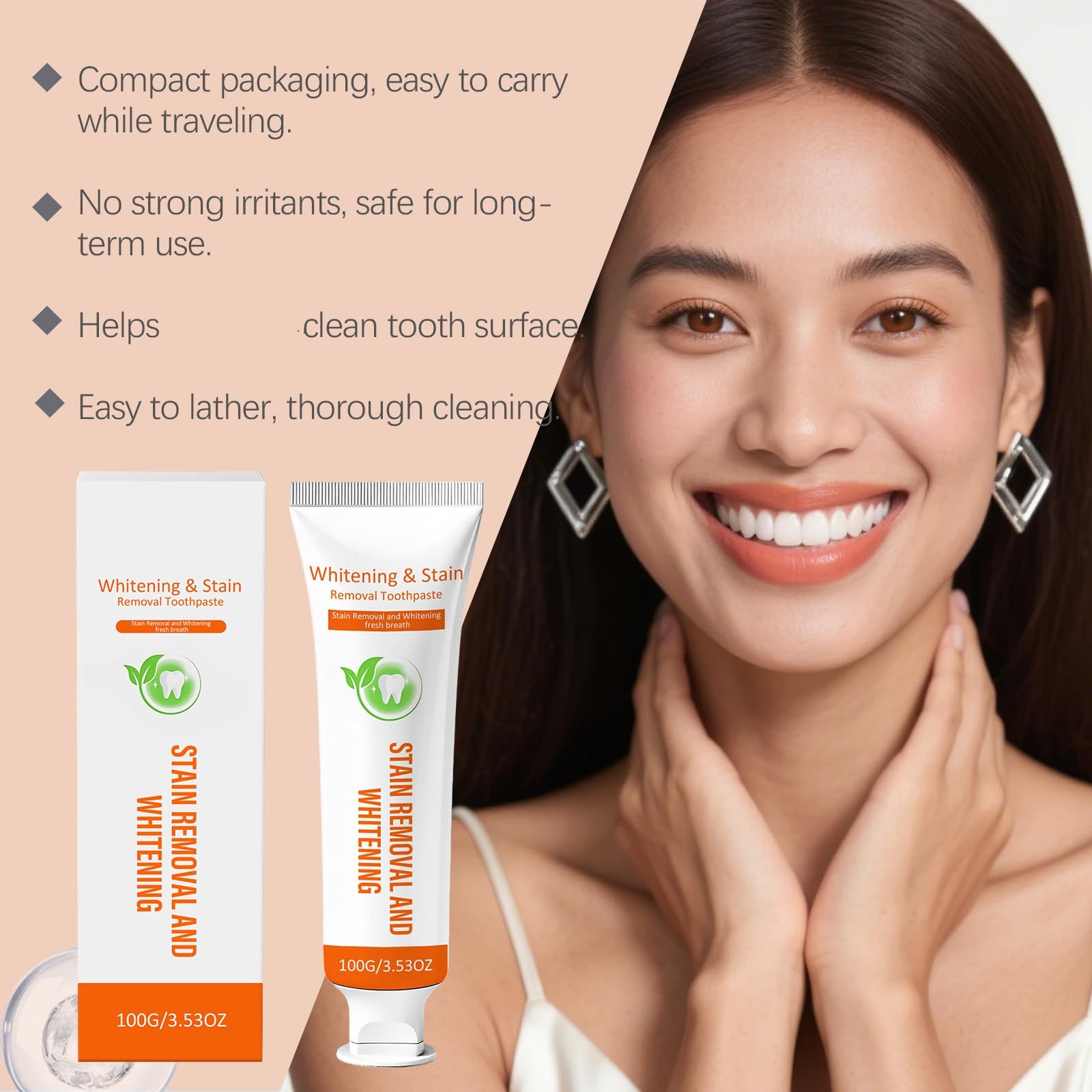 Sensitivity Relief & Whitening - Pasta de dientes libre de fluoruros, mentol, pasta de dientes blanqueadora intensiva, blanca/ning y eliminación de manchas, dientes remineralizantes de goma